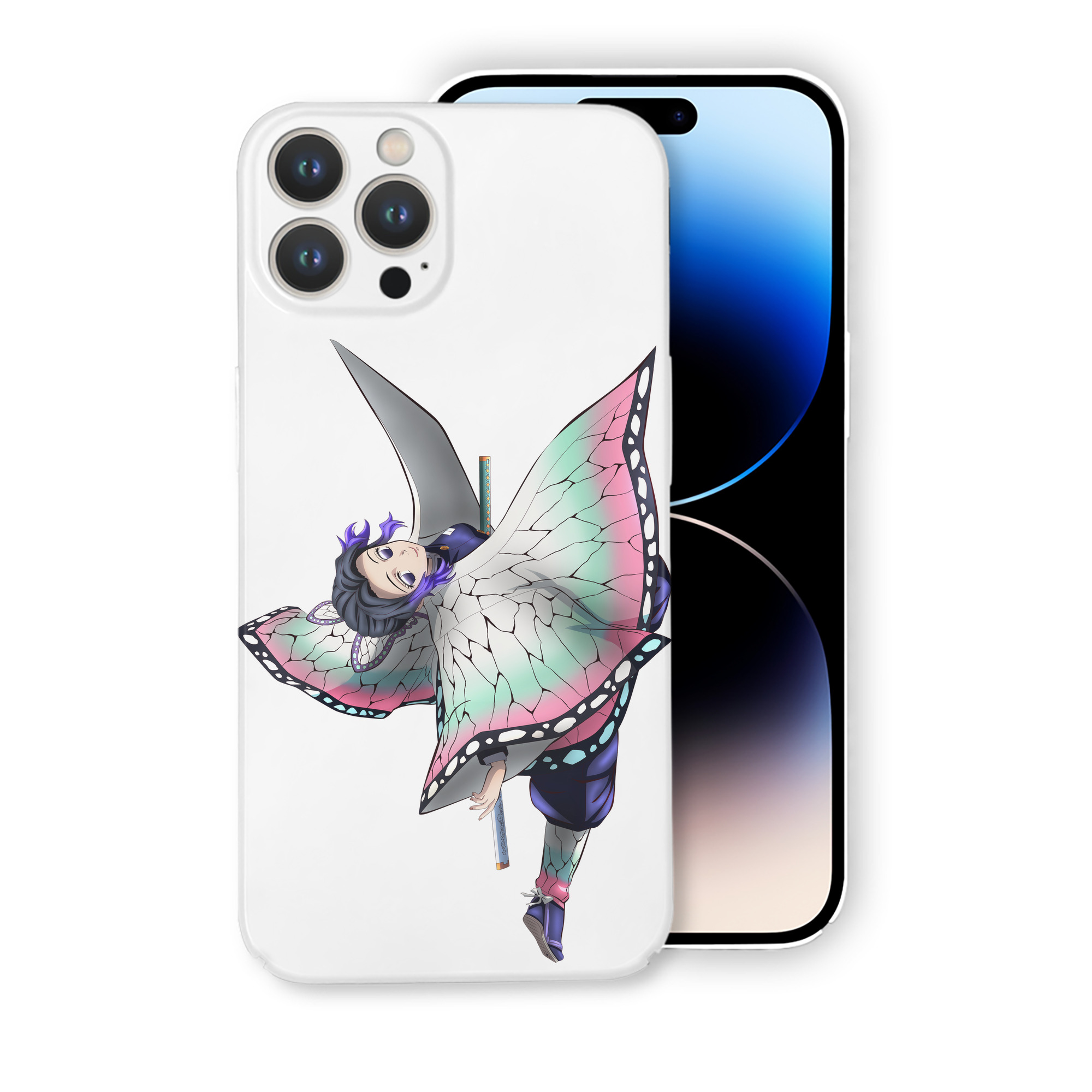 （画像用） 鬼滅の刃（きめつのやいば）蟲柱-胡蝶 しのぶ／こちょう しのぶ Kochou Shinobu 【iPhone 14シリーズ対応】ハードケース